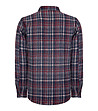 Карирана мъжка риза в бордо и синьо-1 снимка
