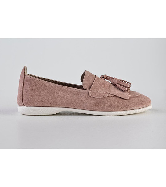 Розови лоуфъри от естествен велур снимка