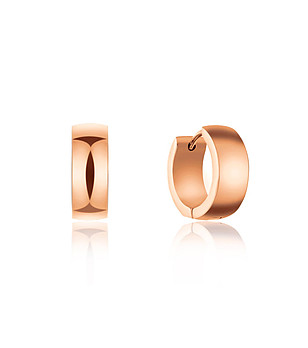 Розовозлатисти обеци тип халки Lize снимка