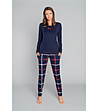 Тъмносиня дамска памучна пижама Izera-0 снимка