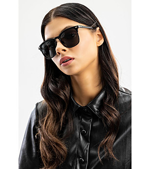 Дамски слънчеви очила с черна рамка с гланцов ефект Aliyah снимка