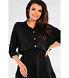 Черна дамска риза с релефна материя Ilaria-1 снимка