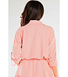 Розова дамска риза с релефна материя Ilaria-1 снимка