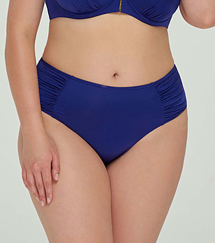 Долнище на бански в тъмносиньо с висока талия Emala снимка