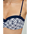 Горнище на бански тип бандо в бяло и тъмносиньо с принт Aura-3 снимка