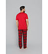 Памучна червена мъжка пижама с къс ръкав Narwik-1 снимка