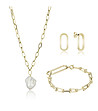 Златист комплект от колие, гривна и обеци Rosemary-0 снимка