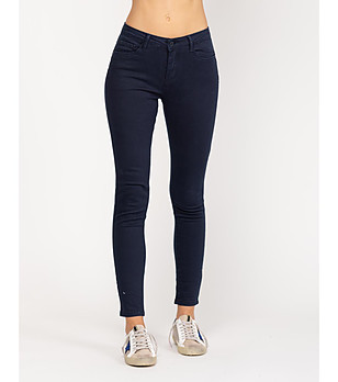 Тъмносини памучни дамски дънки Caris снимка