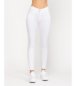 Бели памучни дамски дънки Caris снимка