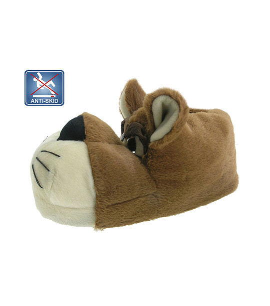 Кафяви детски пантофи Dog снимка