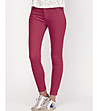 Памучен дамски слим панталон в бургунд Caris-2 снимка