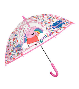 Прозрачен детски чадър с принт Peppa Pig снимка