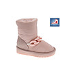 Розови детски топли боти с декоративна верижка-0 снимка