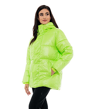 Неоновозелено дамско зимно яке Hilaria снимка