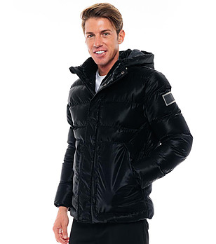 Черно мъжко зимно ватирано яке Mickes снимка