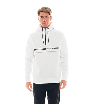 Памучен мъжки суитшърт Bram в цвят слонова кост снимка