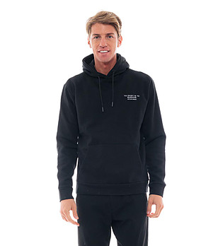 Мъжки памучен суитшърт в черен цвят с надпис при гърба Josto снимка