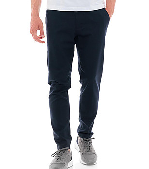 Спортно-елегантен мъжки панталон в тъмносин нюанс Laurenz снимка