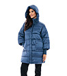 Синьо дамско зимно яке с качулка Izara-2 снимка