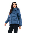 Синьо дамско зимно яке с качулка Caryn-1 снимка