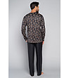Елегантна мъжка пижама в цвят графит с контрастен принт Pinus-1 снимка