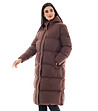 Дълго дамско зимно яке в кафяво Loretta-2 снимка
