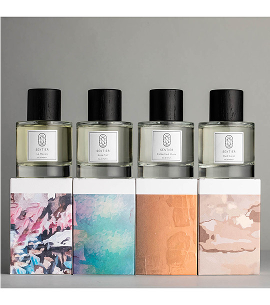 Комплект от 4 парфюма Oud Gaiac, Le Marais, Rose Taif, Esteemed Musk по 100 мл снимка