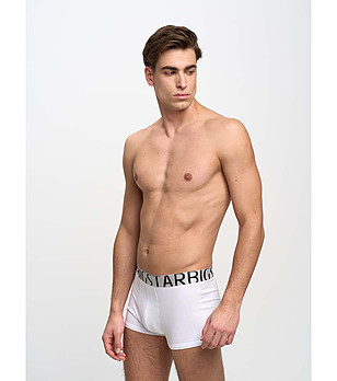 Мъжки бели памучни боксерки Jonas снимка