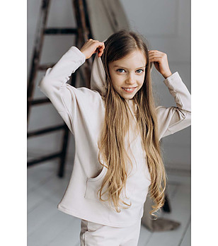 Детски unisex суитшърт в бежово снимка