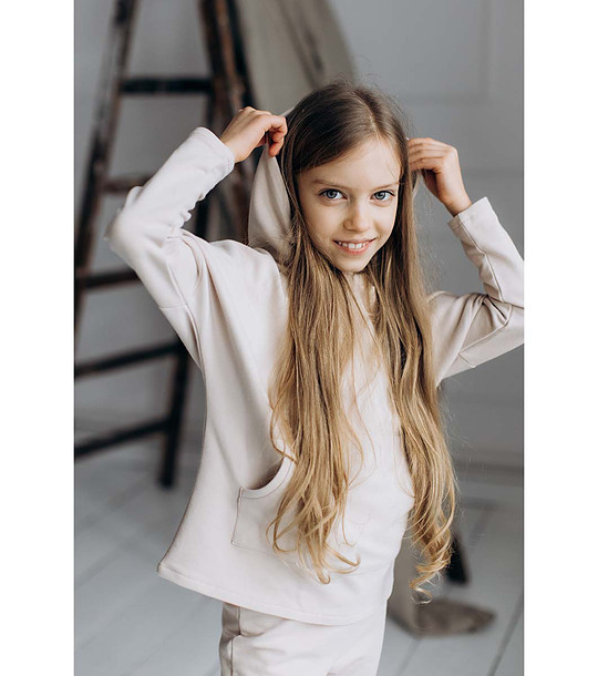 Детски unisex суитшърт в бежово снимка