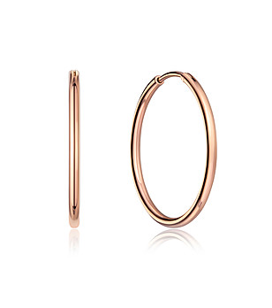 Розовозлатисти дамски обеци тип халка Sophia снимка