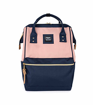 Unisex раница No.8 Dual M в тъмносиньо и розово с USB снимка