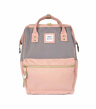 Unisex раница No. 8 Dual M в розово и сиво с USB снимка