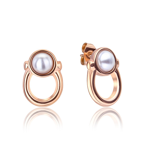 Розовозлатисти дамски обеци със седеф Maja снимка