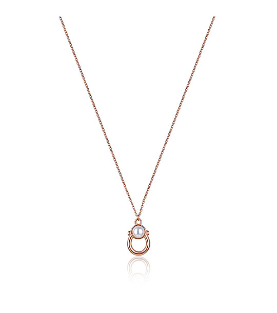 Розовозлатисто дамско колие с висулка  Ada снимка