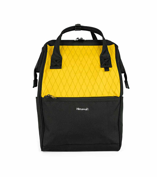 Unisex раница No.40 Grid M в черно и жълто с USB снимка