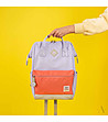 Unisex раница в лилаво и корал No.38 Kitten M с USB изход-0 снимка