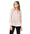 Дамска сатенена риза в цвят пудра-0 снимка