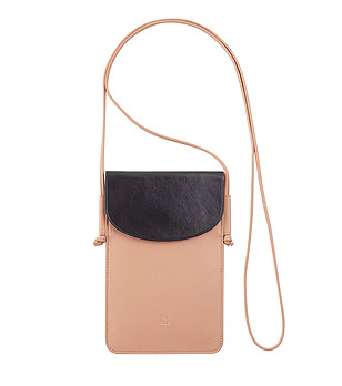 Чанта за телефон в бежово и черно с презрамка Alicante снимка