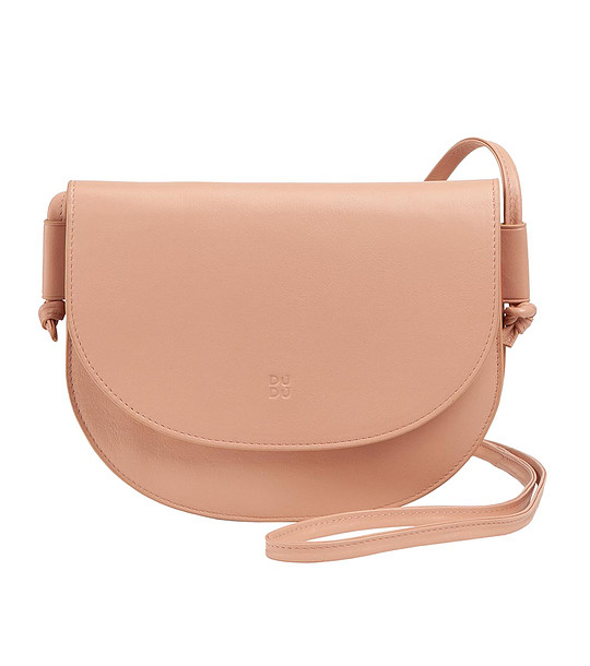 Кожена дамска чанта в цвят пудра Altea снимка