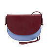 Кожена дамска чанта в бургунд и синьо Altea-0 снимка