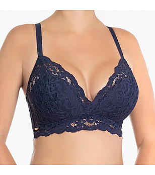 Тъмносин сутиен без банели Ella снимка