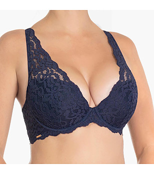 Тъмносин сутиен с дантела Ella снимка