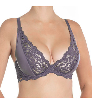 Сутиен с полумеки чашки в сиво-лилав нюанс Ella снимка