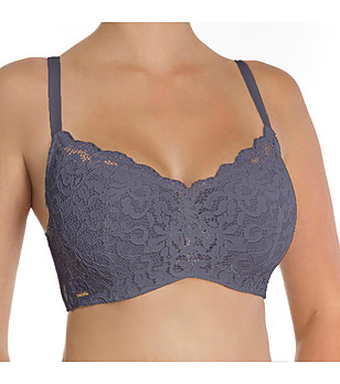 Сутиен в сиво-лилав нюанс без банели Ella снимка