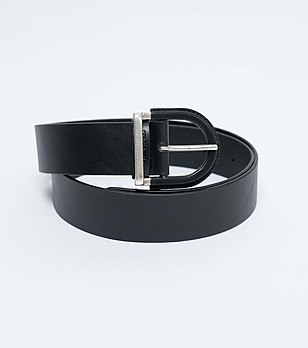 Черен дамски кожен колан Alara снимка