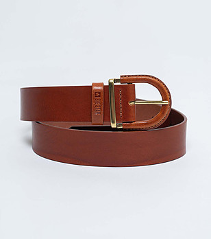 Кафяв дамски колан от естествена кожа Ramona снимка