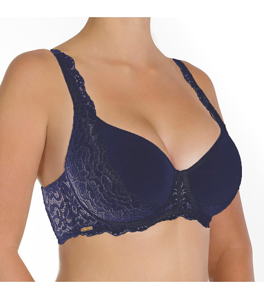 Тъмносин сутиен с твърди чашки Ella снимка