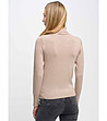 Дамска бежова поло блуза от фино плетиво Charlika-1 снимка