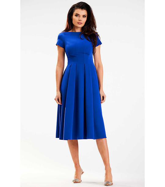 Кралскосиня рокля с къси ръкави Letizia снимка